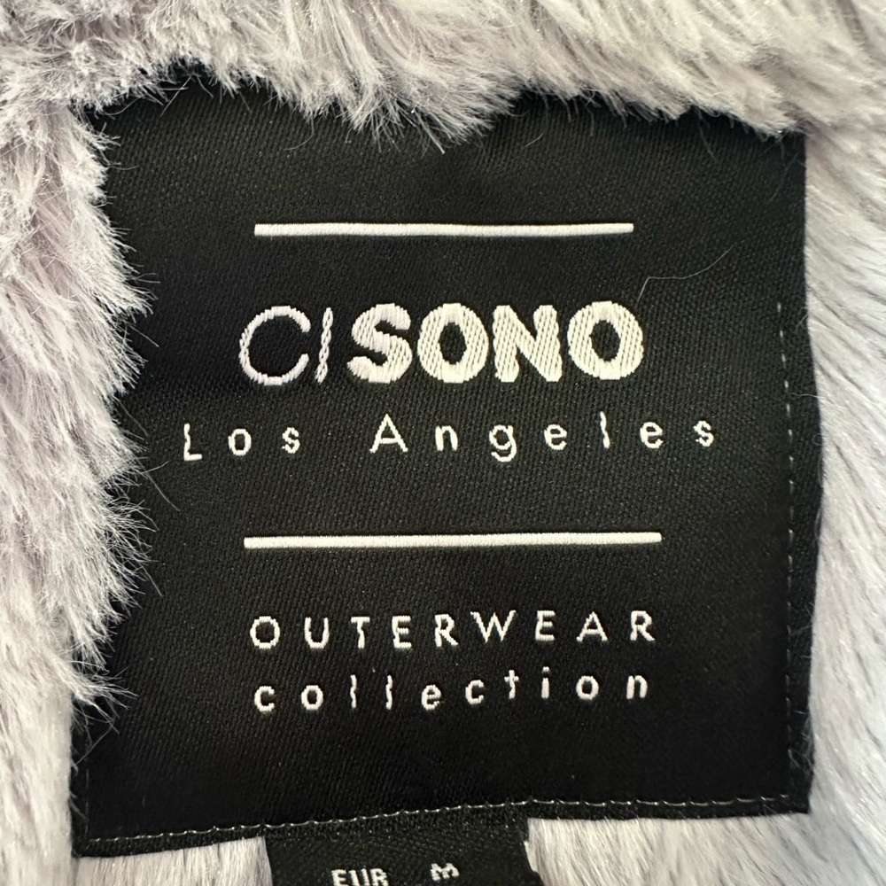Ci Sono Women’s Medium Cropped Denim Jean Bomber Jacket with Fur Lining and Hood - Picture 3 of 13